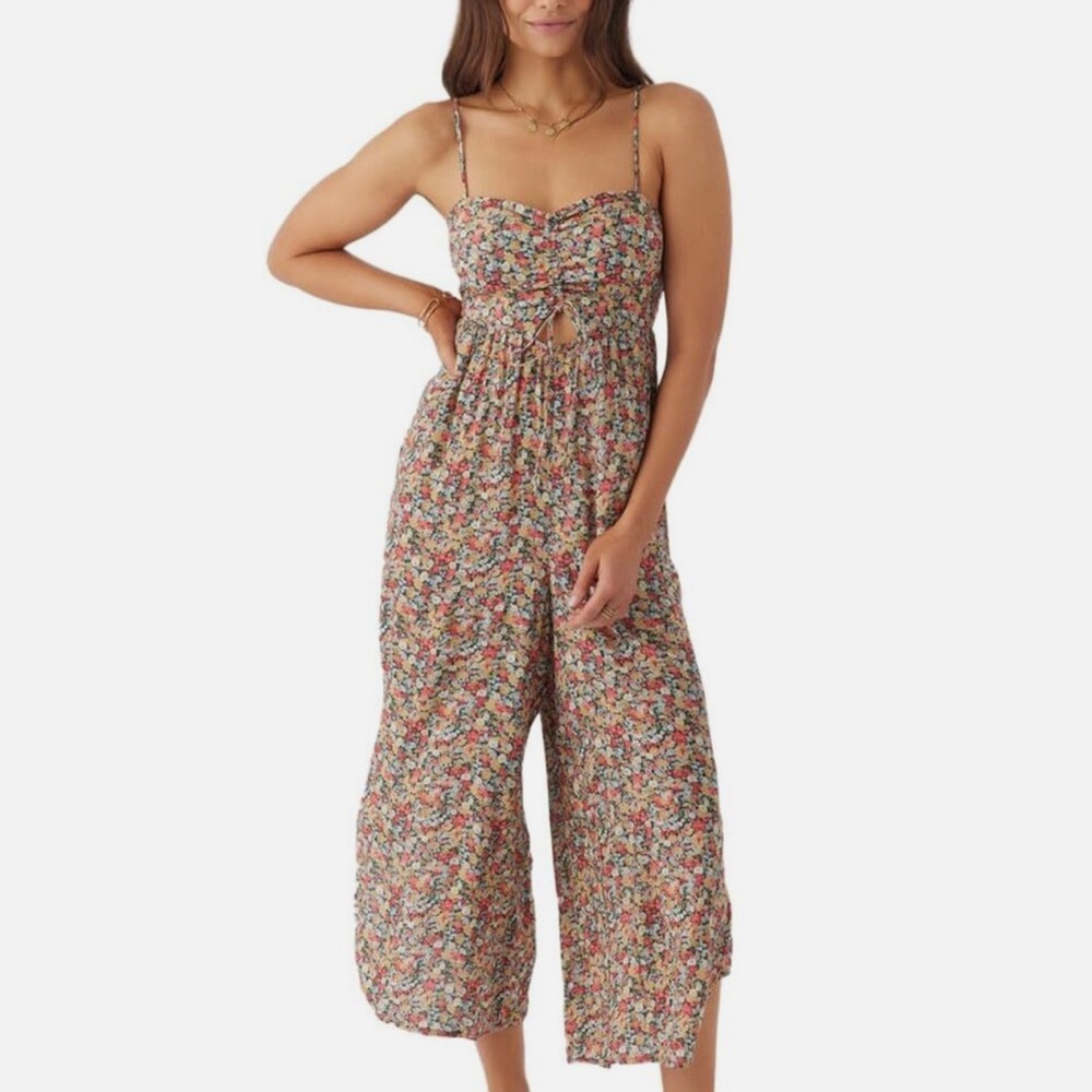 O'Neill Floral Jumpsuit with Wide-Leg Cropped Pants